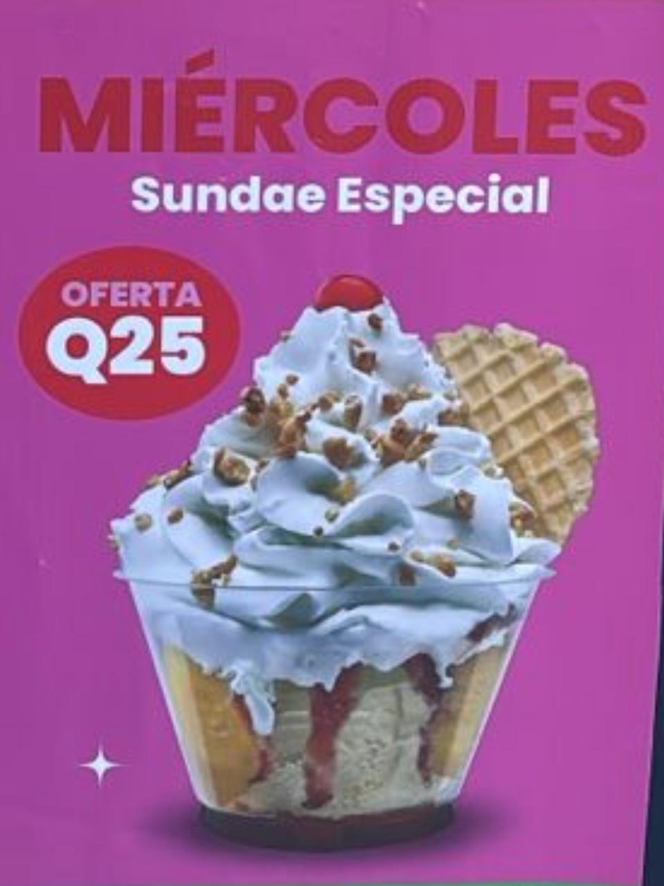 MIERCOLES SUNDAE ESPECIAL