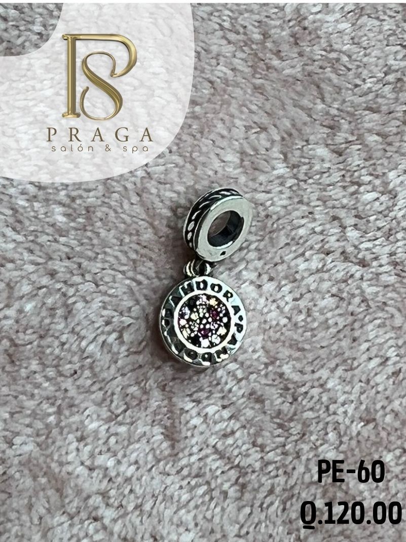 CHARM PANDORA - CIRCULO CON DIAMANTES FUCSIAS